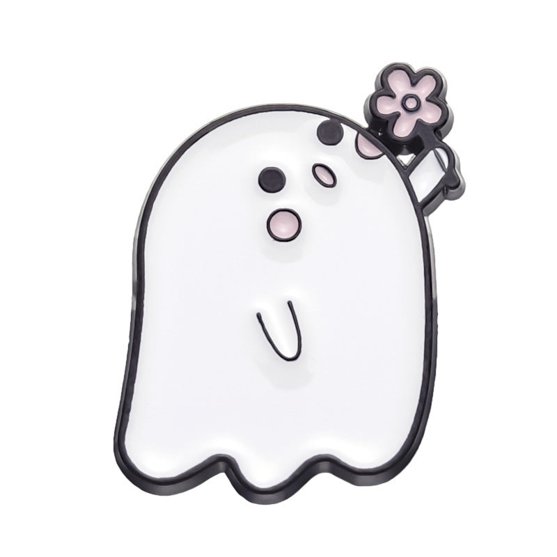 Halloween Cute Little Ghost Modeling Golden M Badge Creative Cute Brooch Accessories