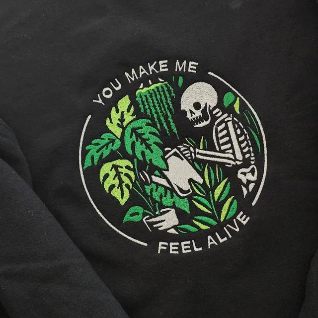 Feelin' Alive Embroidered Plant Skeleton Crew