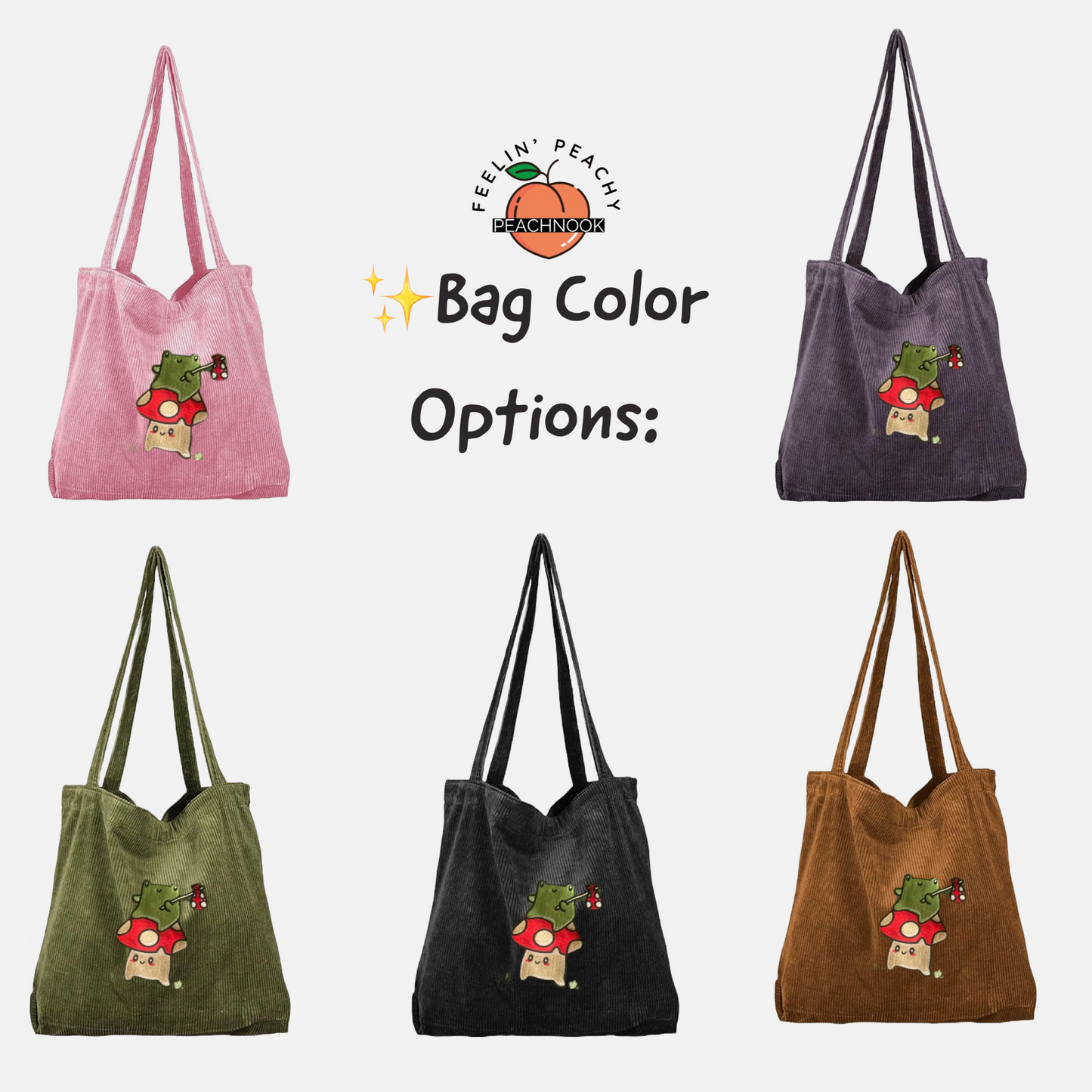 Hobo Frog & Mushroom Tote Bag
