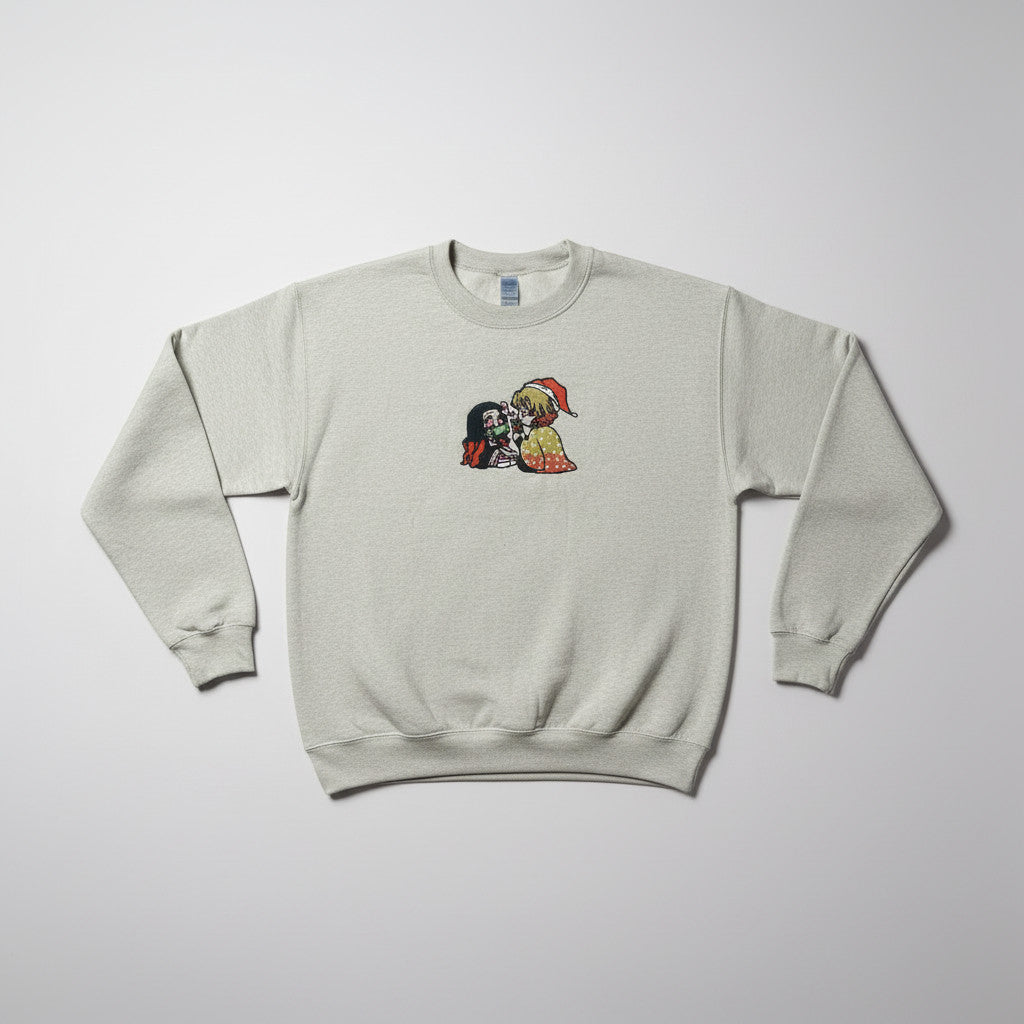 Demon Slayer Embroidered Christmas Sweatshirt