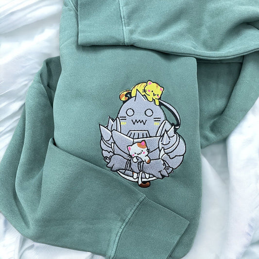 Full Metal Alchemist Anime Embroidered Crew Neck Sweatshirt