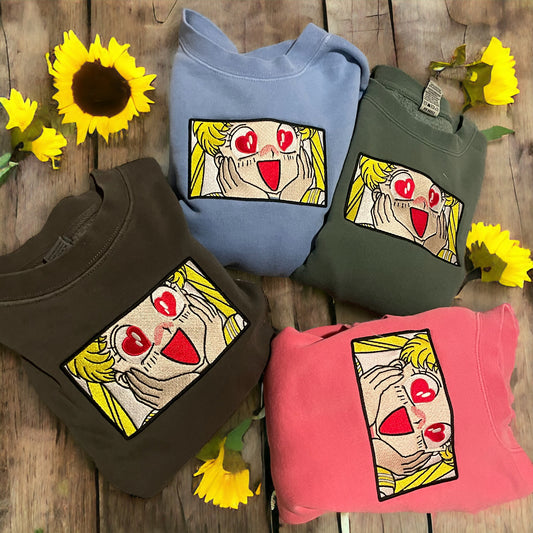 Sailor Moon Love Venus Embroidered Sweatshirt โ Magical Anime Apparel