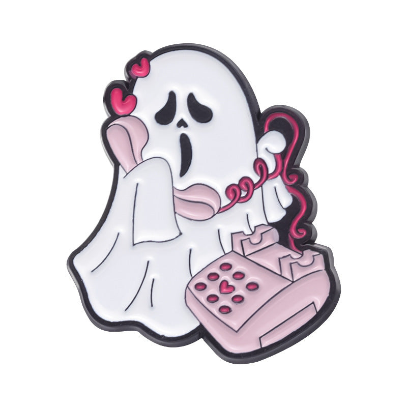 Halloween || Cute Ghost Shape || Metal Pins || Cartoon Accessories
