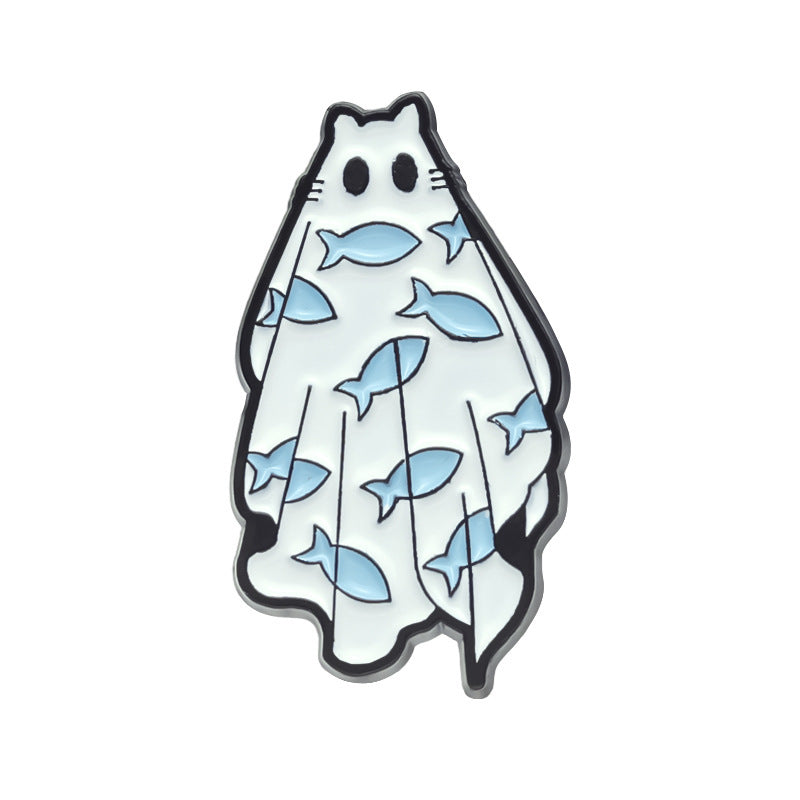 Halloween || Cute Ghost Shape || Metal Pins || Cartoon Accessories
