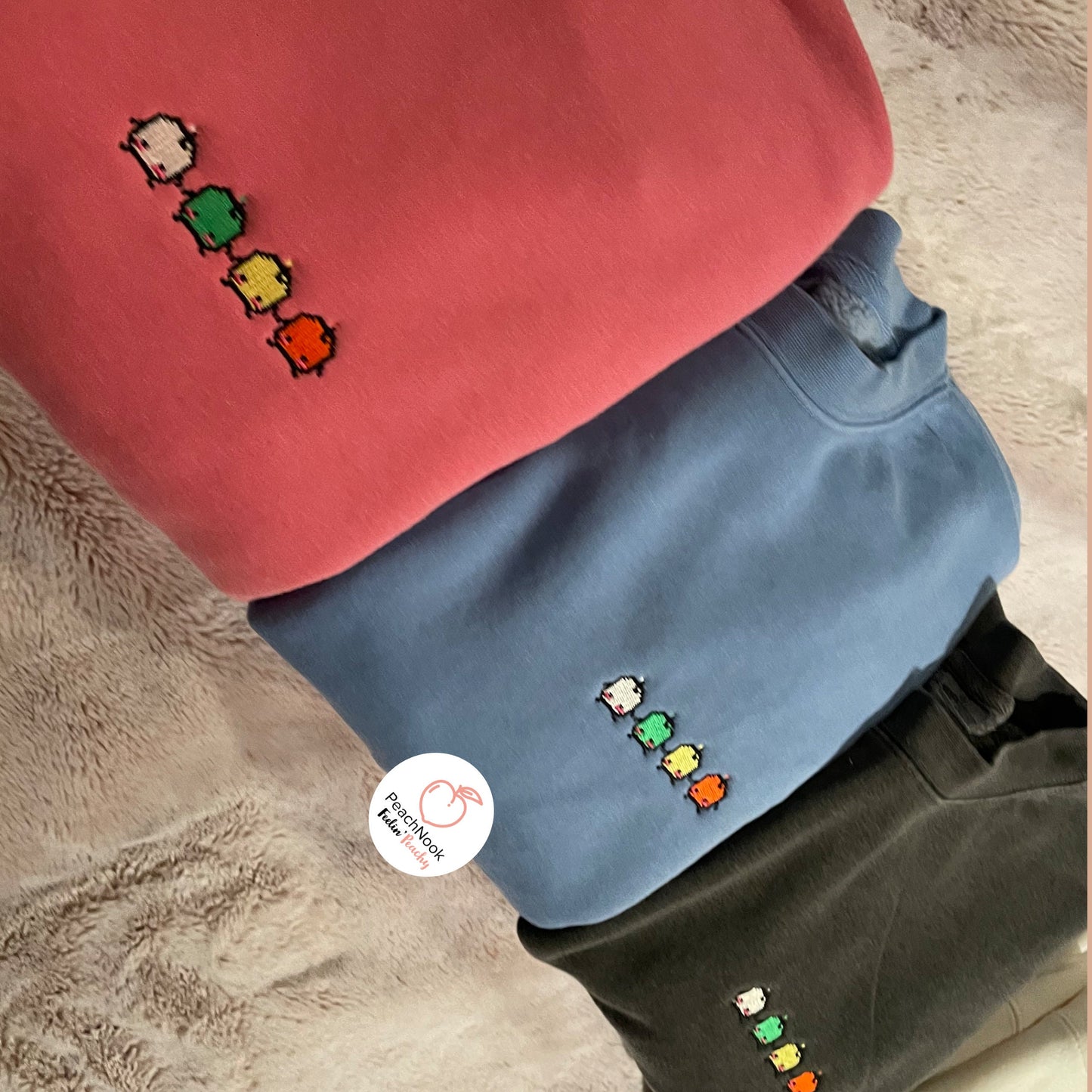 Embroidered Stardew Valley Junimos Sweatshirt โ Farm Life Crewneck for Fans