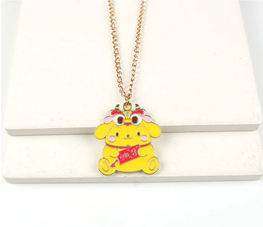 Anime Style Kuromi Melody Jade Dog Pendant Necklace