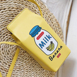 Cute Milk Box Shaped Bag Aesthetic Kawaii Style