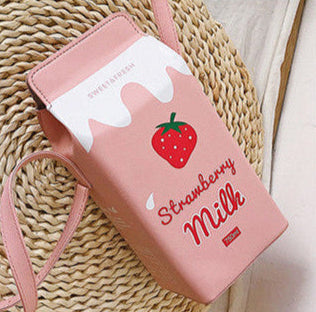 Cute Milk Box Shaped Bag Aesthetic Kawaii Style