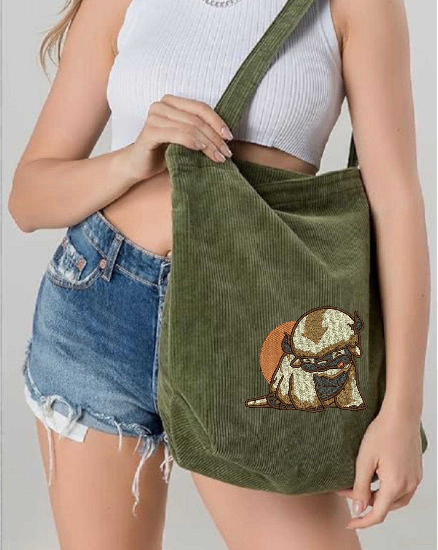 Appa from Avatar on an embroidered Tote Bag