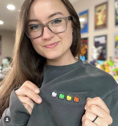 Embroidered Stardew Valley Junimos Sweatshirt – Farm Life Crewneck for Fans