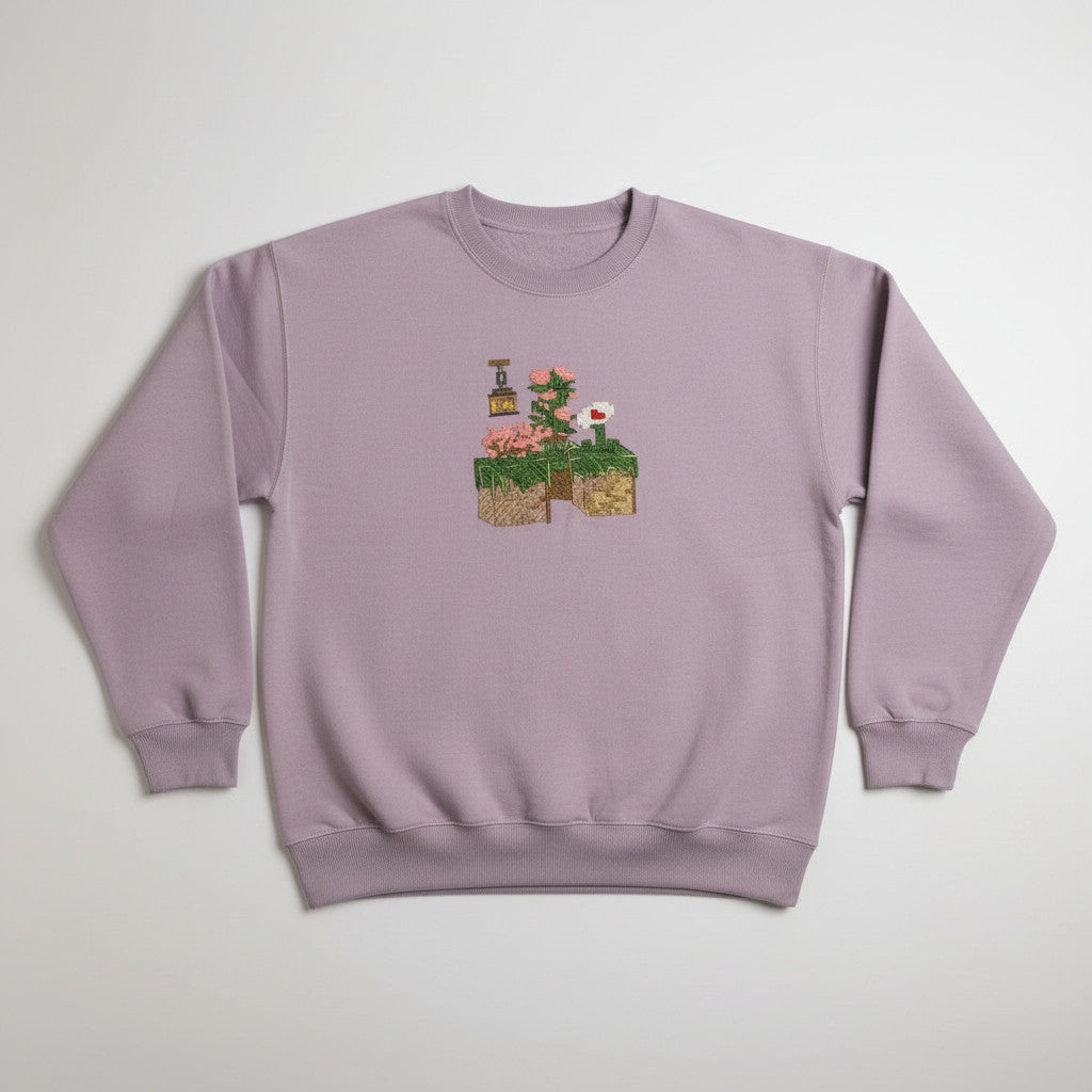Embroidered Minecraft Flowers Sweatshirt