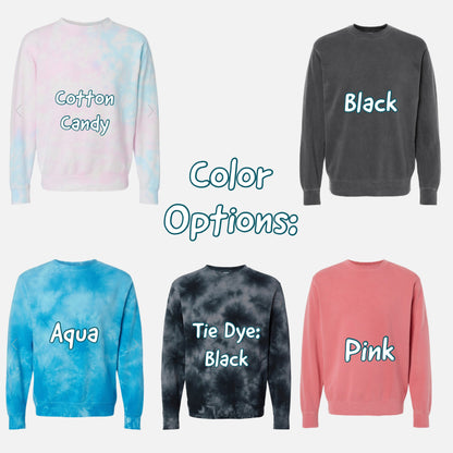 Embroidered | Center Chest | Tie Dye | Manga | Anime | Sweatshirt