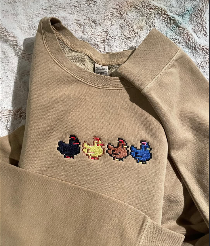Stardew Valley Chickens Embroidered chickens