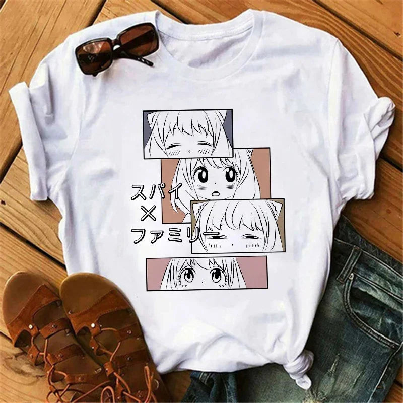 Spy x Family Anime T-Shirt for Women – Kawaii Harajuku Japanese Graphic Tee