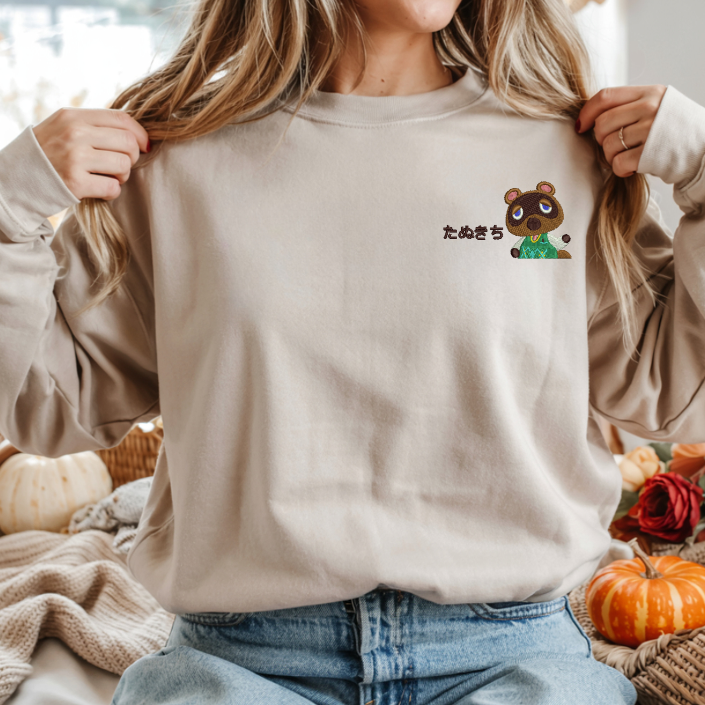 Animal Crossing Villager- Crew Neck Embroidered Sweatshirt