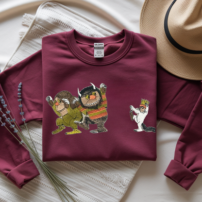 Where the Wild Things Are Cozy Embroidered Sweatshirt – Nostalgic Streetwear