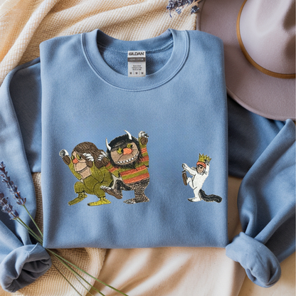Where the Wild Things Are Cozy Embroidered Sweatshirt – Nostalgic Streetwear