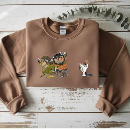 Where the Wild Things Are Cozy Embroidered Sweatshirt – Nostalgic Streetwear