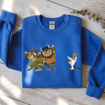 Where the Wild Things Are Cozy Embroidered Sweatshirt – Nostalgic Streetwear