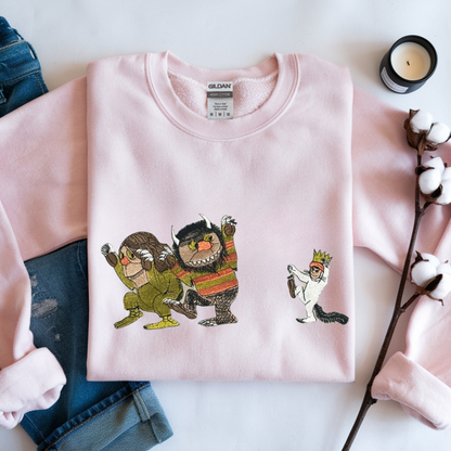 Where the Wild Things Are Cozy Embroidered Sweatshirt – Nostalgic Streetwear