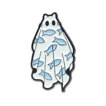 Halloween || Cute Ghost Shape || Metal Pins || Cartoon Accessories