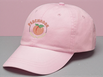 The "Feelin' Peachy" Embroidered Dad Hat | Adams Vintage Wash | Leather Strap