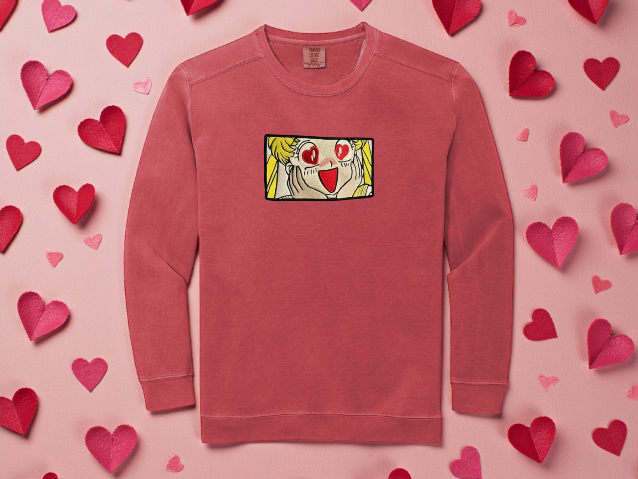 Sailor Moon Venus Embroidered Comfort Colors 1566 Crewneck