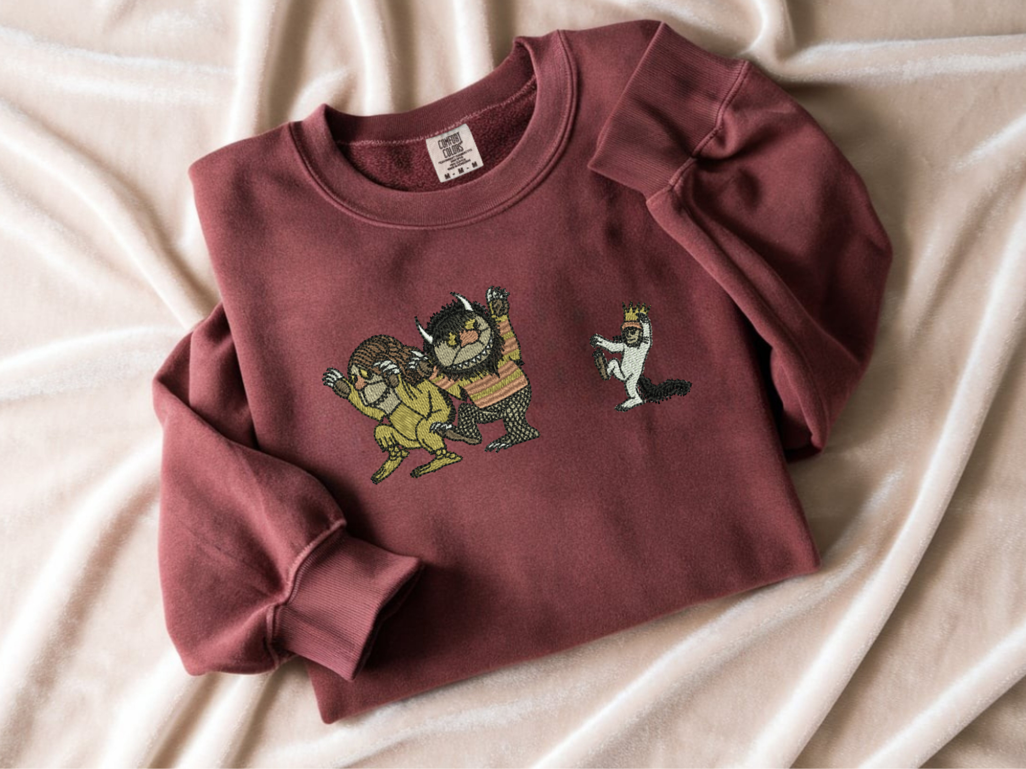 Wild Things Vintage Style Sweater – Cozy Literary Embroidery