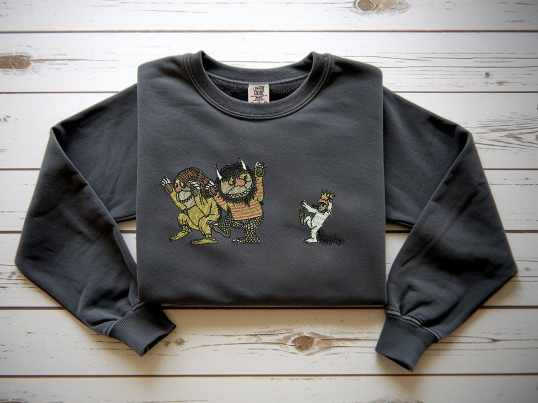 Wild Things Vintage Style Sweater – Cozy Literary Embroidery