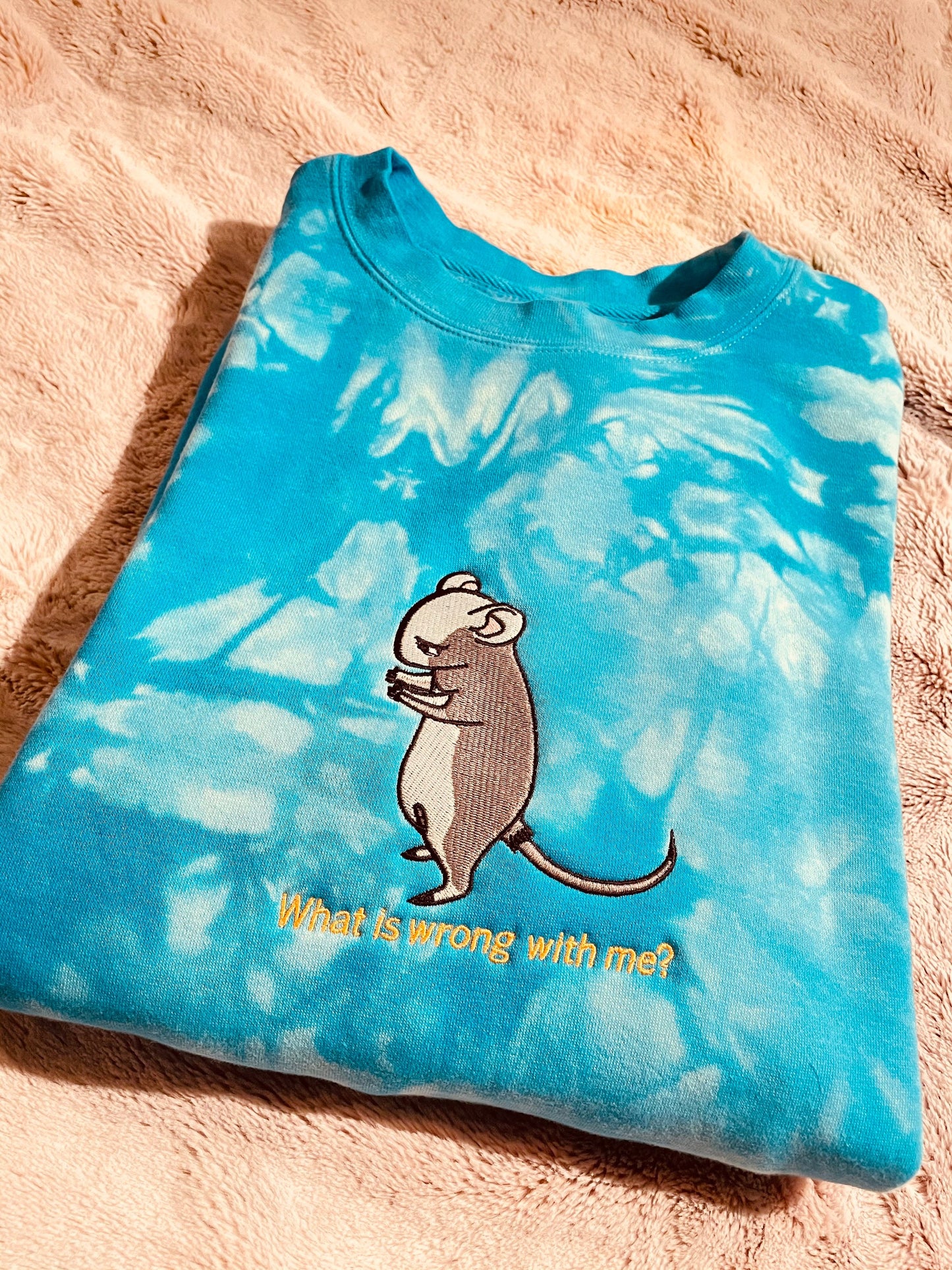Yuki- Rat Fruits Basket Anime ‘what’s wrong with me’ - Embroidered Crewneck Sweatshirt