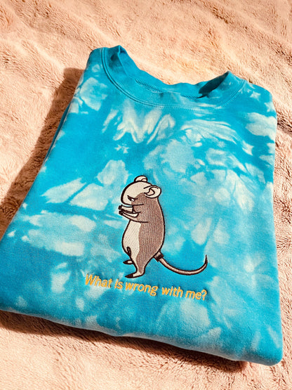 Yuki- Rat Fruits Basket Anime ‘what’s wrong with me’ - Embroidered Crewneck Sweatshirt