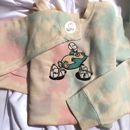 Snorlax n' Milk Embroidered Crewneck Sweatshirt